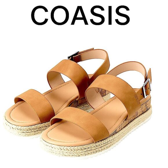 COASIS Espadrille Platform Sandals Tan Size 7 - Picture 1 of 10